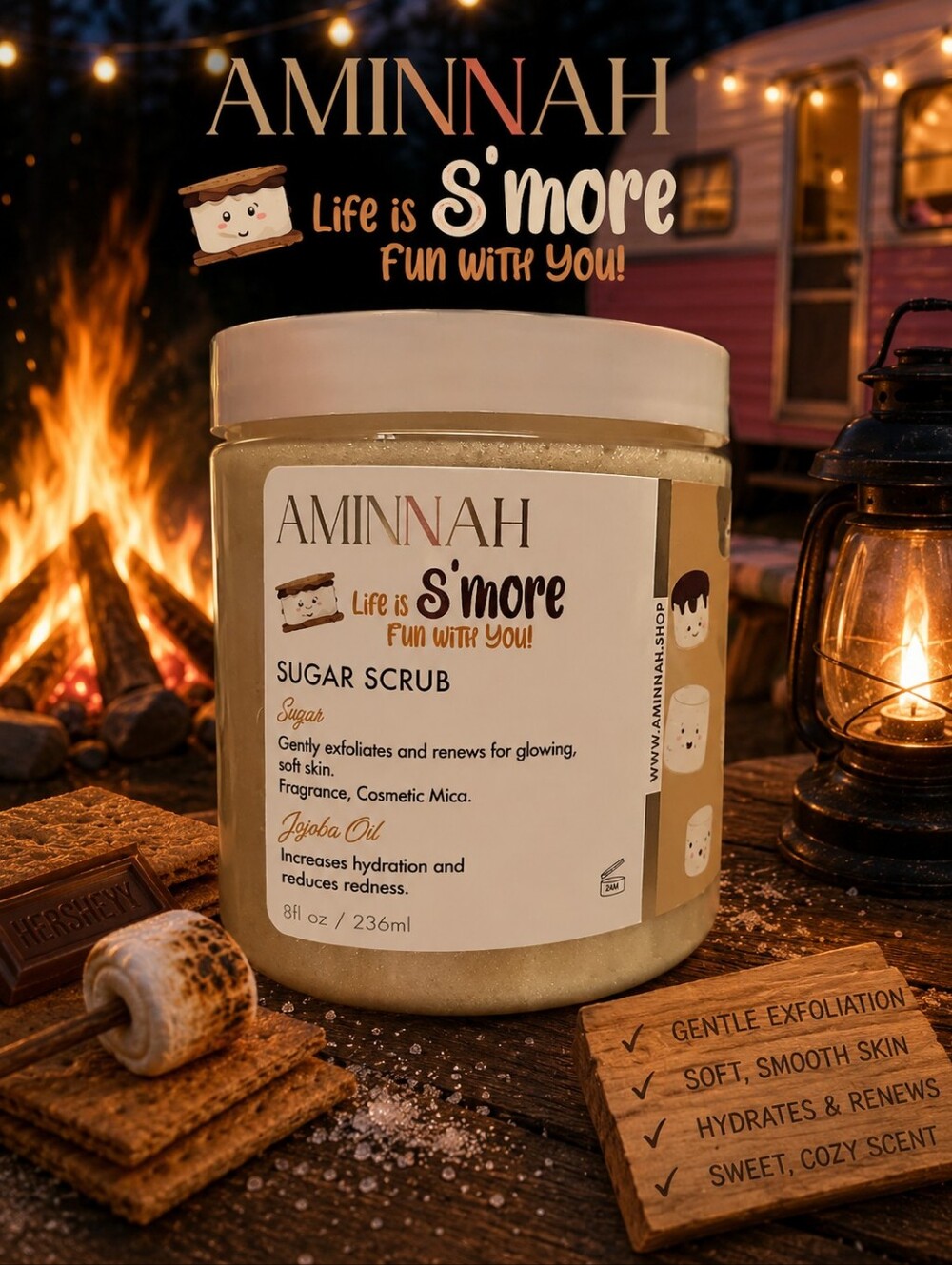 Aminnah "Life is S'more Fun With You" Sugar Scrub 8oz